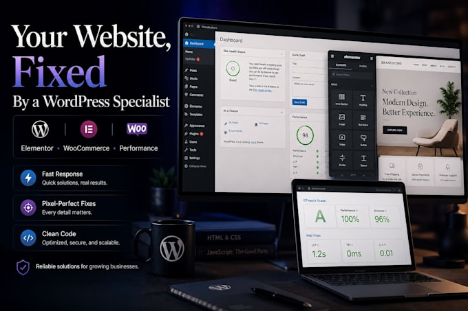 fix wordpress bugs, elementor issues and website errors