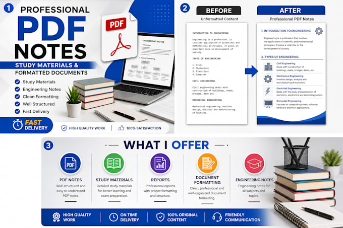 create professional PDF notes and study materials