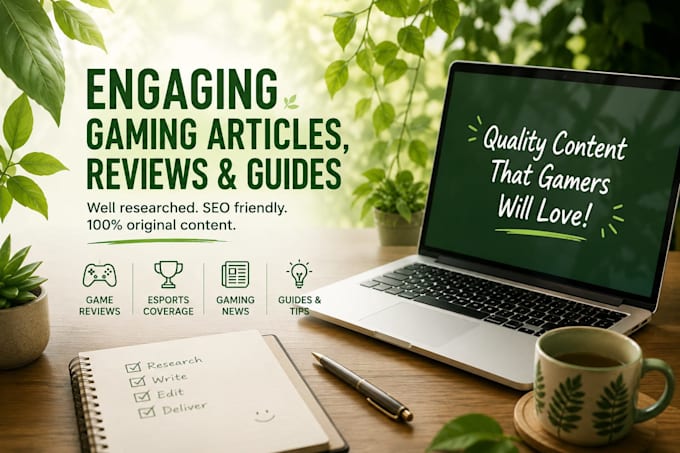 write engaging gaming articles,reviews,and esports content