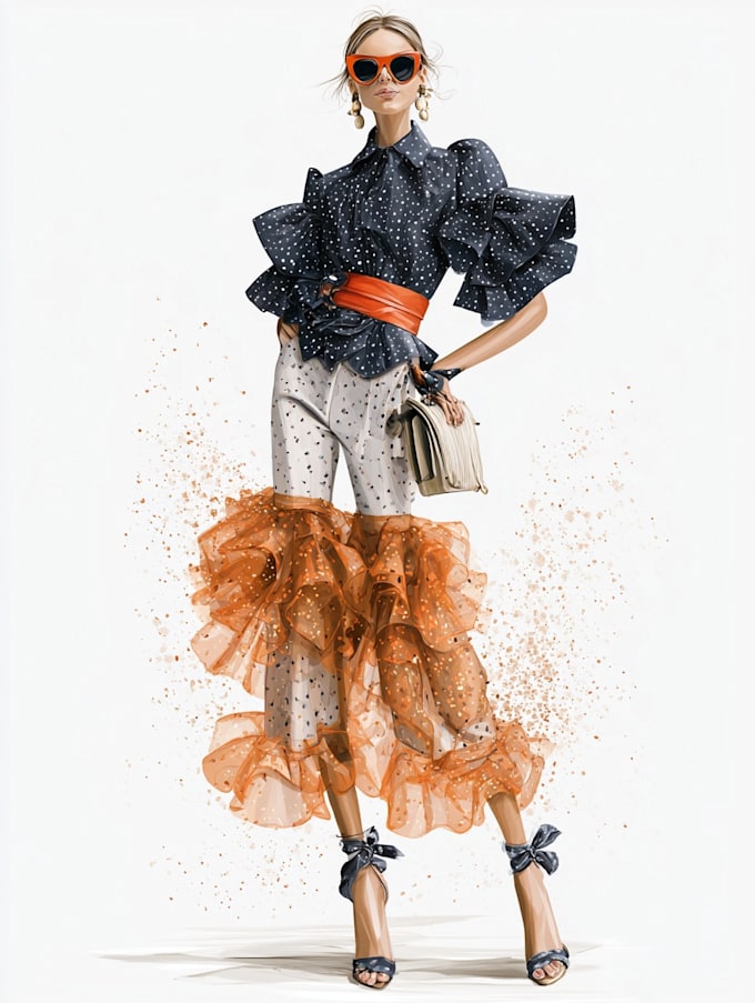 draw a digital fashion illustration