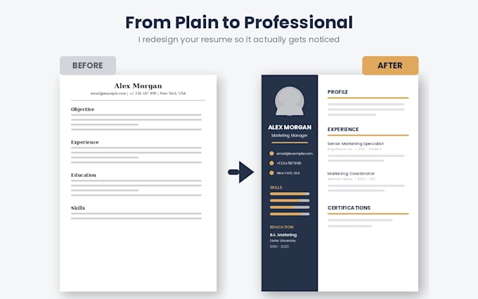 design a professional resume and cover letter