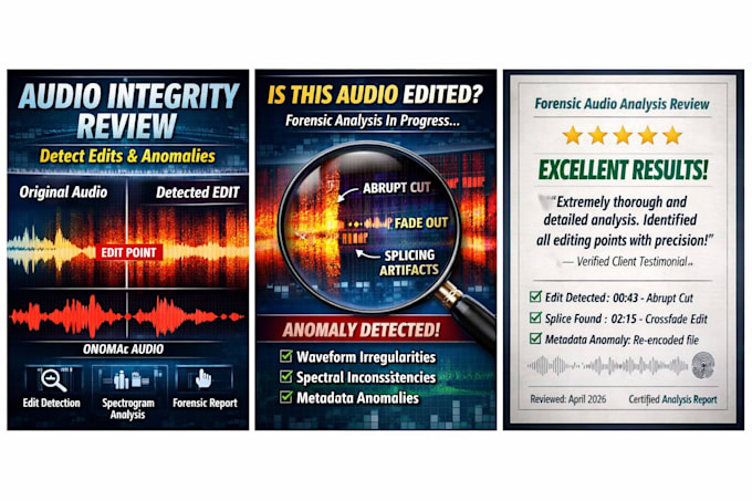 analyze audio for edits, anomalies, or inconsistencies
