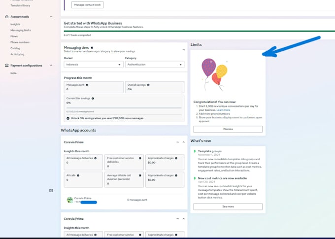 set up whatsapp cloud API, meta business manager and business verification