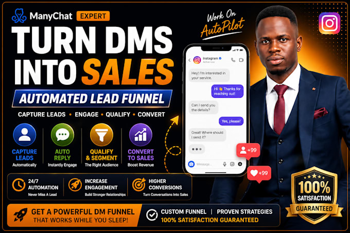set up lead generation chatbot for coaches and consultants, manychat automation
