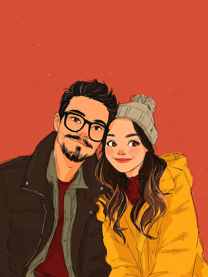 couple portrait wedding portrait illustration