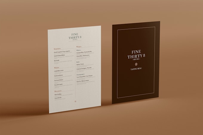 design a professional restaurant menu