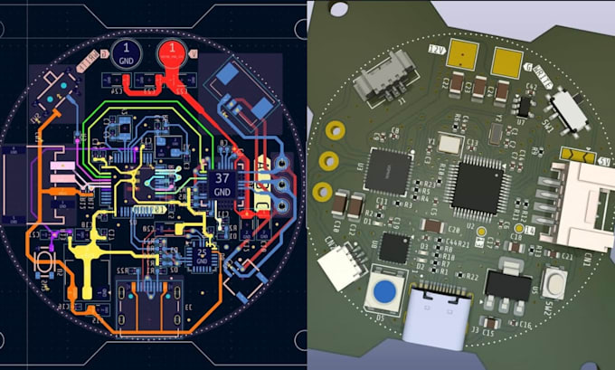 pcb layout design electronics circuit design kicad easyeda schematic pcb design