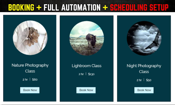 do wix or squarespace booking features with full automation and scheduling