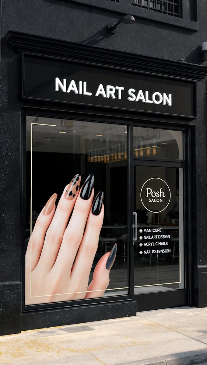 design 3d storefront mockup and vinyl design