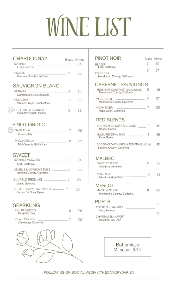 custom menus and other promotional material