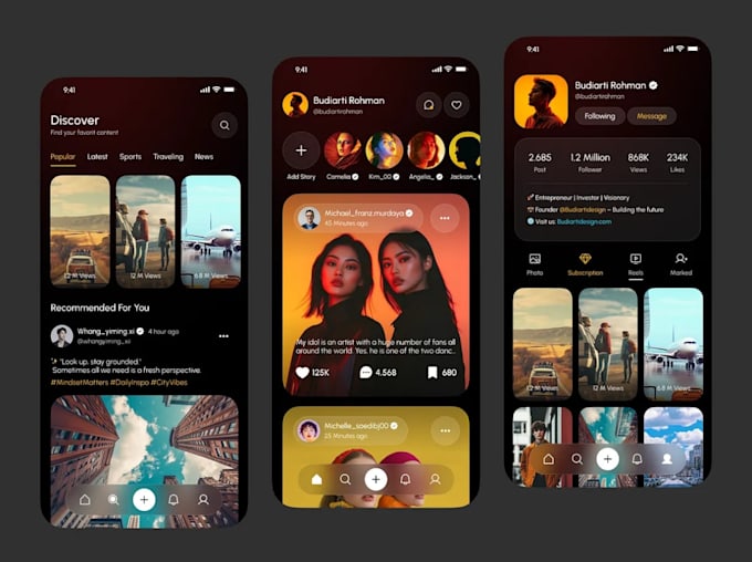 develop a modern social media app, social networking app