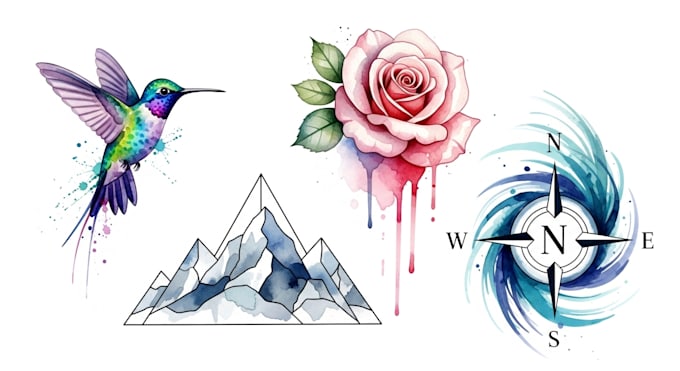 custom a watercolor tattoo design