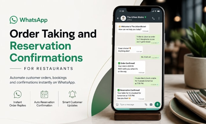 automate whatsapp order taking and reservation confirmations for restaurants