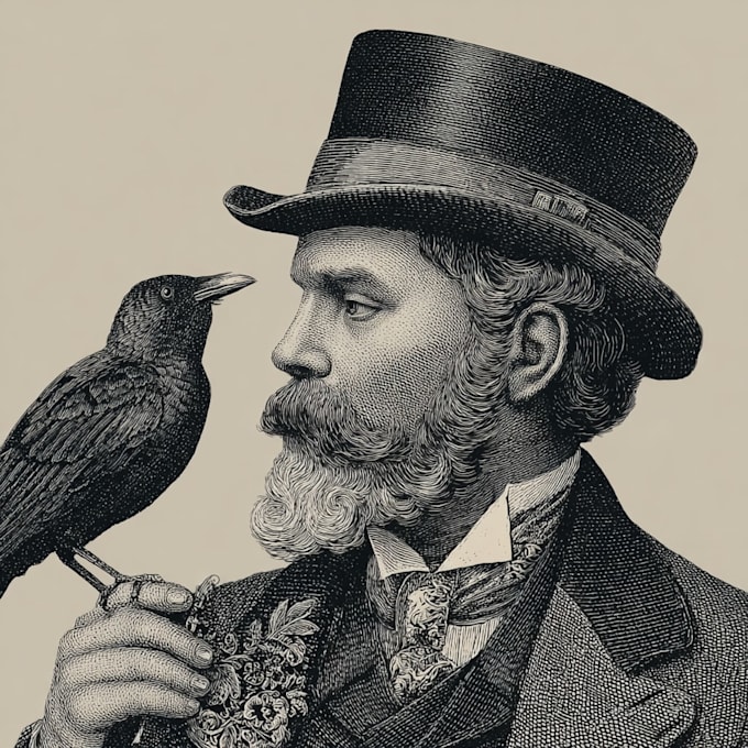 make vintage illustration with engraving style