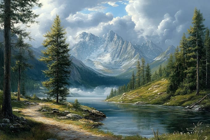 draw a natural landscape and background illustration