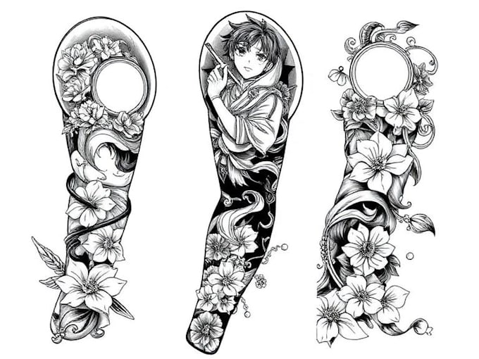 design custom anime manga tattoo design for you