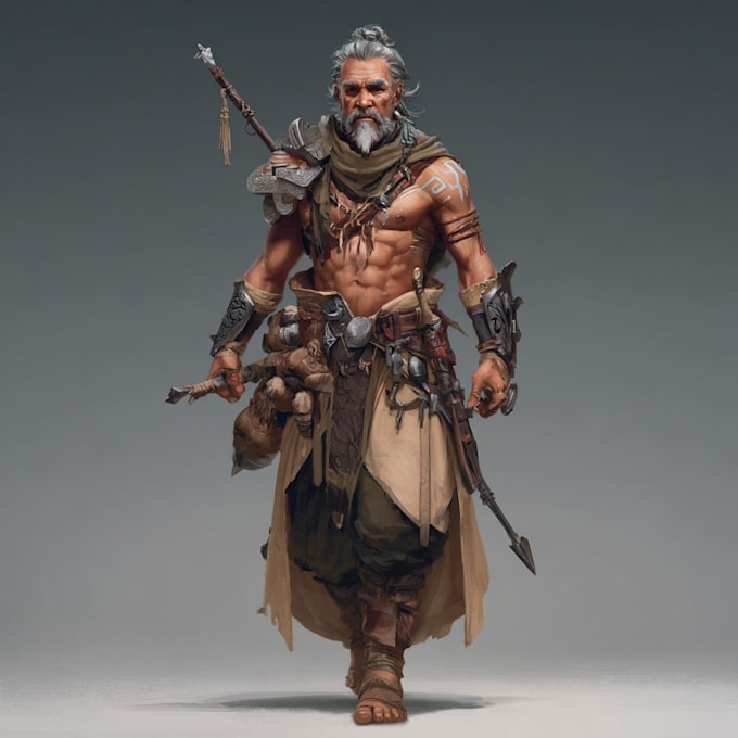 draw a fantasy character for dnd, pathfinder, etc