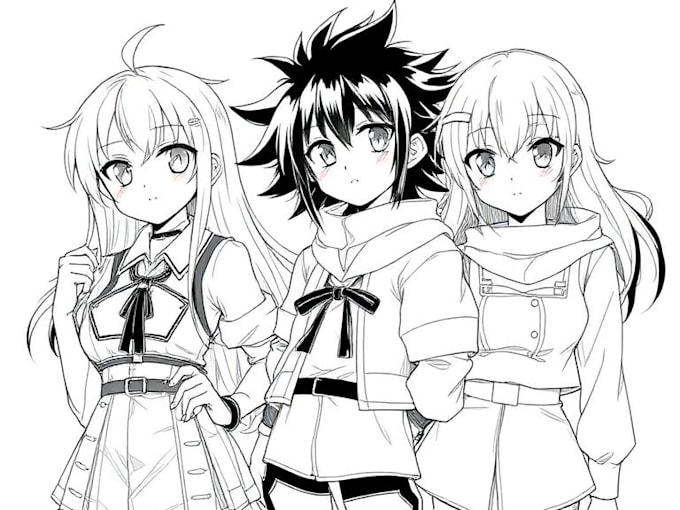 sketch characters into anime style
