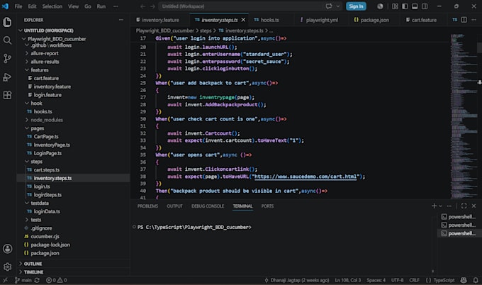 create playwright automation framework using typescript