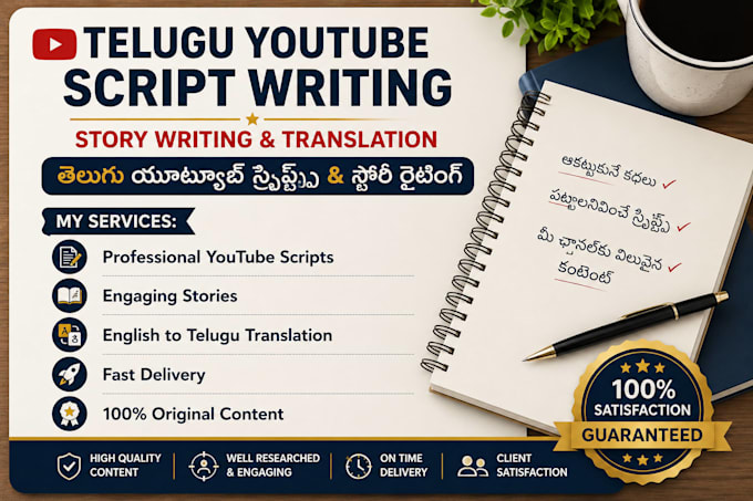 write telugu stories and youtube scripts