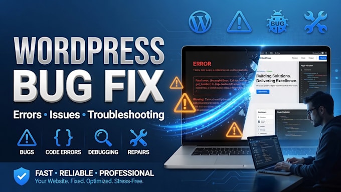 repair wordpress errors, bugs, and website problems