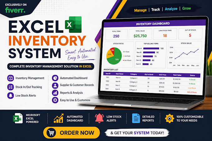 do excel data entry, inventory management and stock tracking