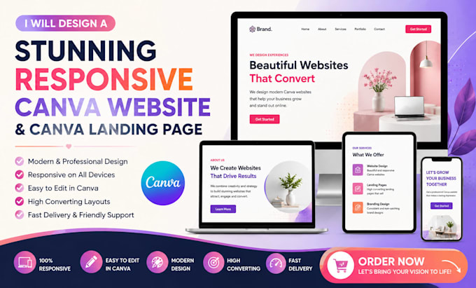 design a responsive canva website canva landing page canva website canva