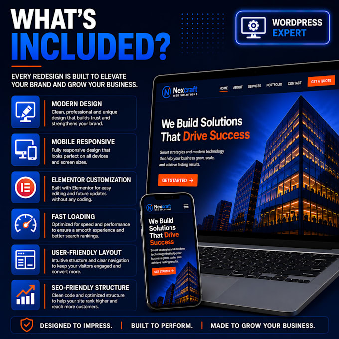 redesign your wordpress website to look modern and professional