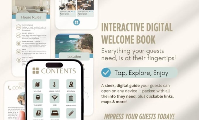 design a professional airbnb welcome book in canva