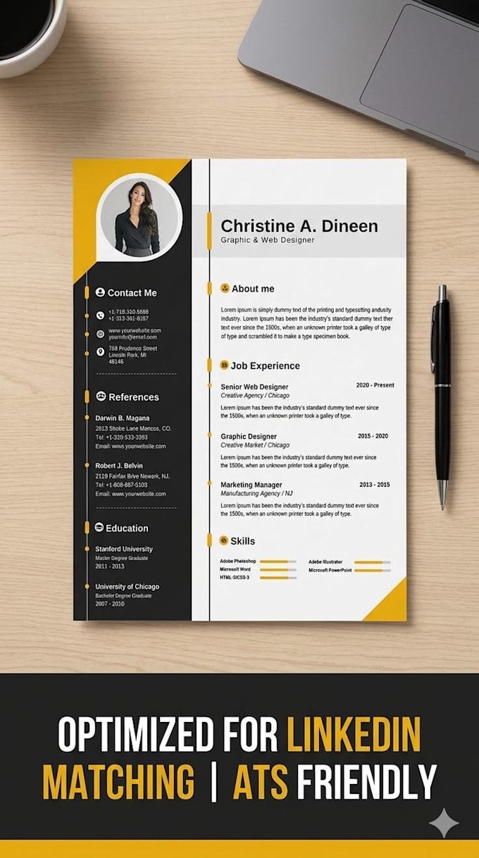 design professional ats resume and CV design