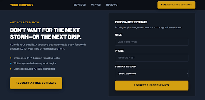 design a website or custom dashboard for contractors