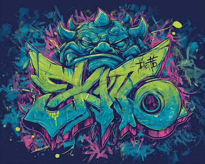 create modern street art graffiti logo for branding