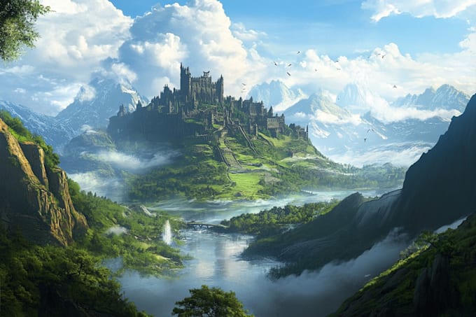 design amazing fantasy landscape