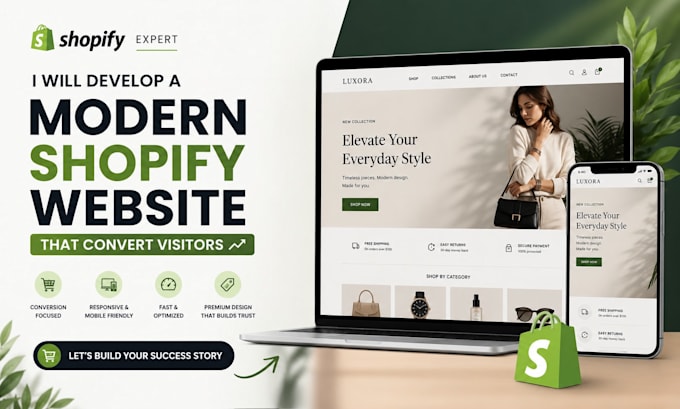 develop a modern shopify website that convert visitors