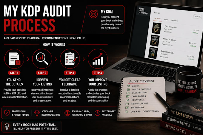 audit and optimize your amazon KDP book listing