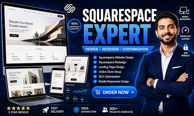 develop squarespace website, design, redesign or develop squarespace website