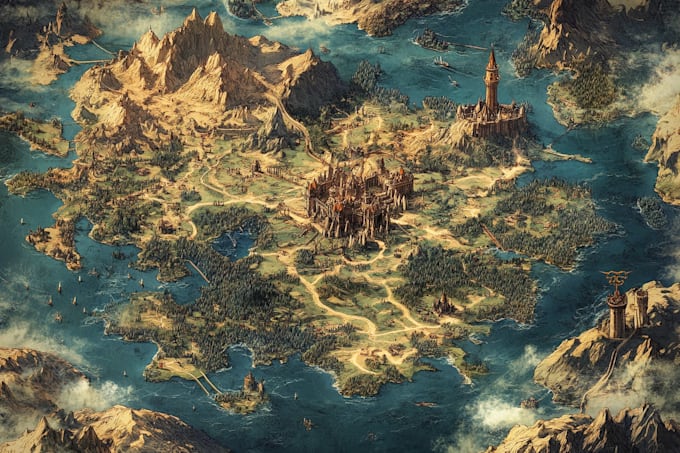 design fantasy map, vector maps, event maps, fantasy