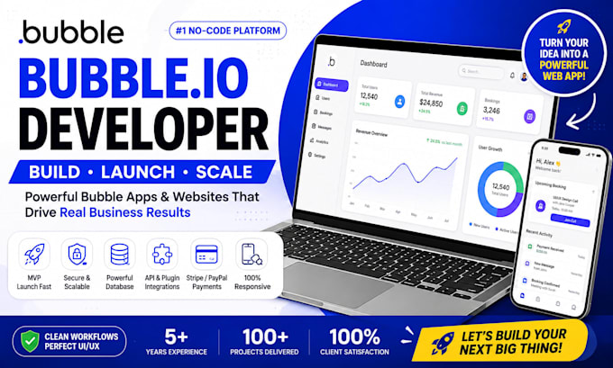 build bubble io app, bubble website, bubble mvp, bubble saas io bubble developer