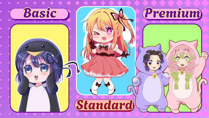 draw cute custom chibi characters in my style