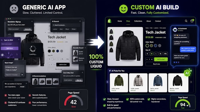 build a smart ai shopify store with custom liquid