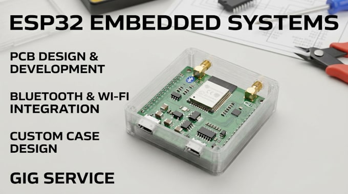 do esp32 embedded system pcb with bluetooth, wifi and case