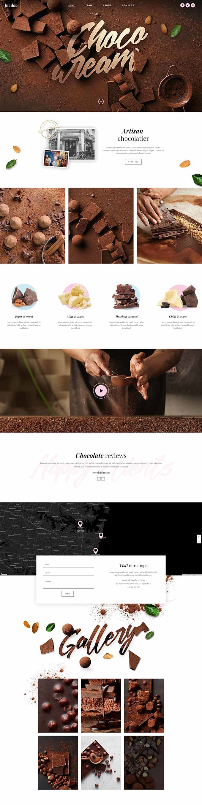 build chocolate business website