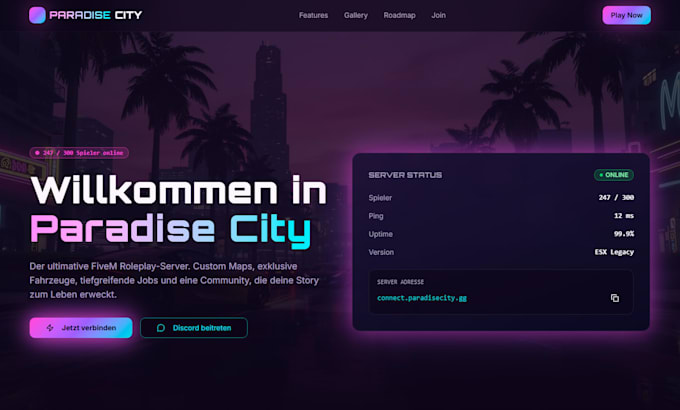 a fivem server website for you