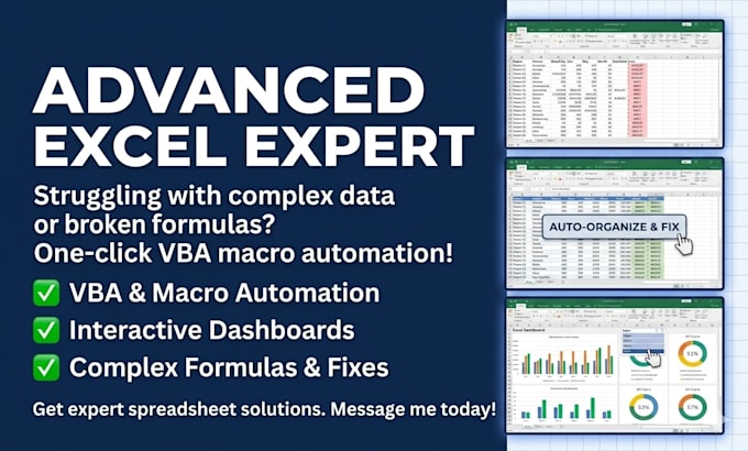 be your expert for advanced excel formulas, macros, and vba automation
