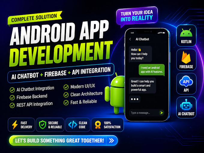 build your ai powered android app with chatbot, firebase and API
