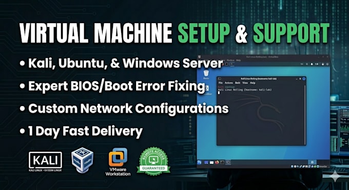 setup kali linux, ubuntu virtual machine and fix virtualbox errors