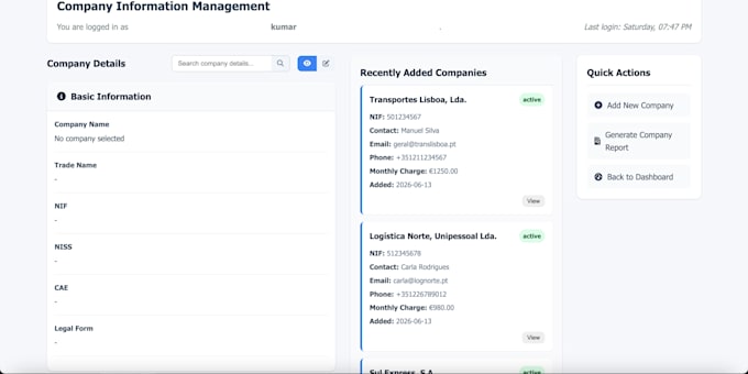 build a fleet management web app with dashboard and reports
