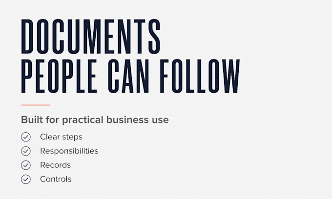write clear business procedures and sops