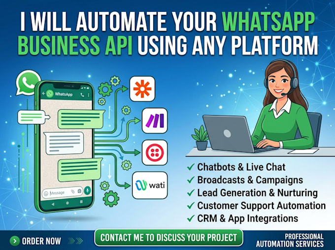 automate your whatsapp business API using any platform