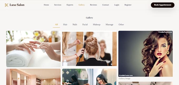 develop a salon and barbershop website with online booking system